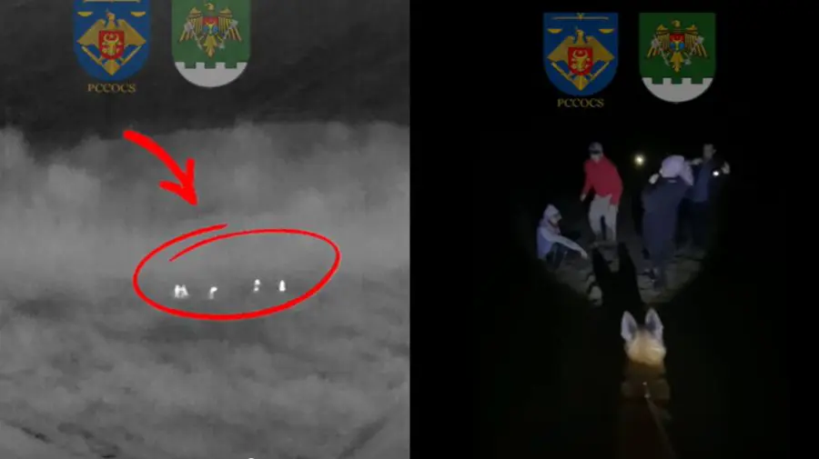 VIDEO Operațiune eșuată: Doi moldoveni prinși, în timp ce încercau să treacă ilegal patru migranți peste Prut
