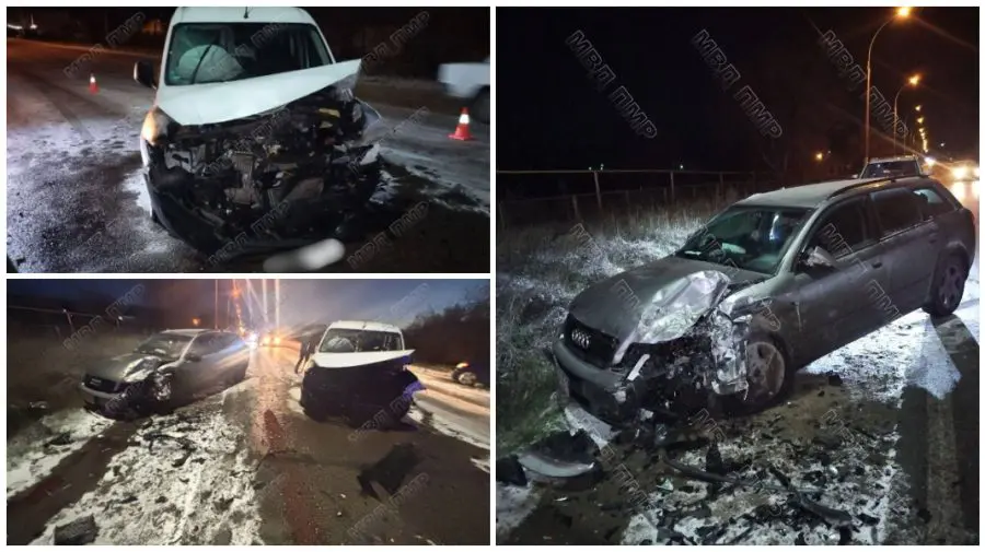 Manevră periculoasă pe carosabil alunecos: două persoane rănite într-un accident din raionul Dubăsari