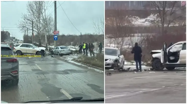 Accident cu trei mașini pe strada Bucovinei: o persoană a fost rănită și transportată la spital pentru îngrijiri medicale