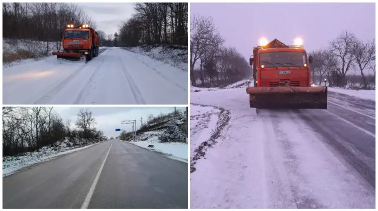 Circulație în condiții de iarnă pe drumurile naționale. 21 de utilaje au intervenit în nordul și centrul țării
