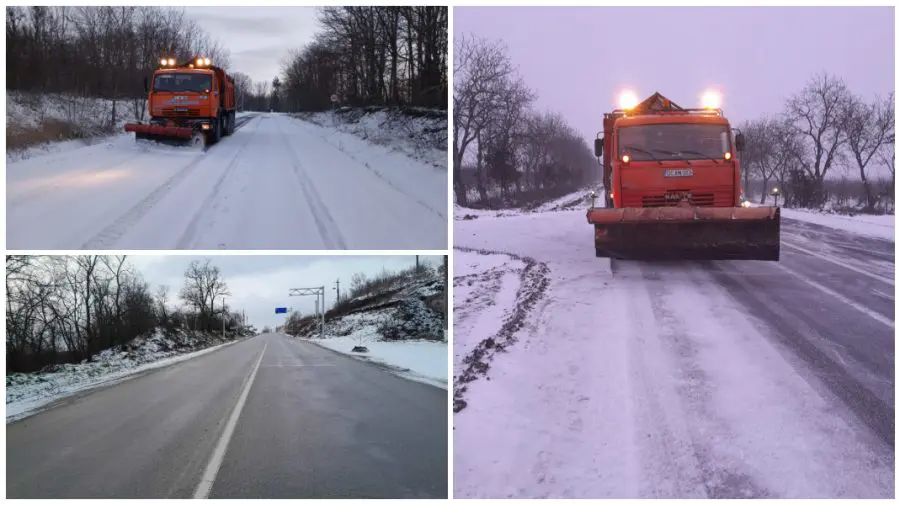 Circulație în condiții de iarnă pe drumurile naționale. 21 de utilaje au intervenit în nordul și centrul țării