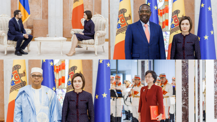 Opt ambasadori au înmânat Maiei Sandu scrisorile de acreditare. Doar unul va avea reședința la Chișinău