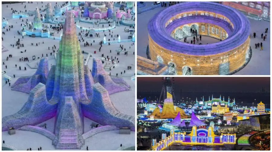 Imagini spectaculoase din „orașul de gheață”! Cel mai mare parc de iarnă din lume s-a deschis la Harbin 