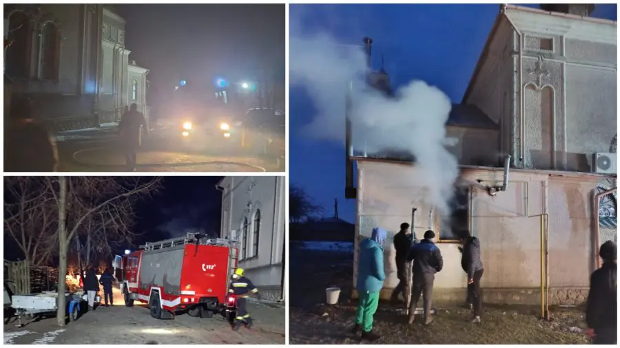 Incendiu la biserica „Sfânta Treime” din Sofia, Drochia. O încăpere tehnică a fost cuprinsă de flăcări