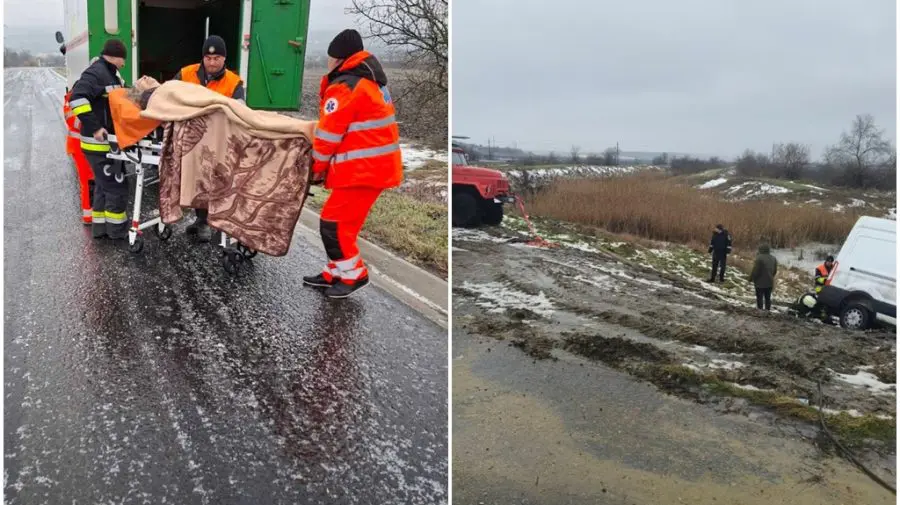 FOTO Peste 18 pacienți au fost salvați în 24 de ore de pompieri și salvatori pe drumurile afectate de polei