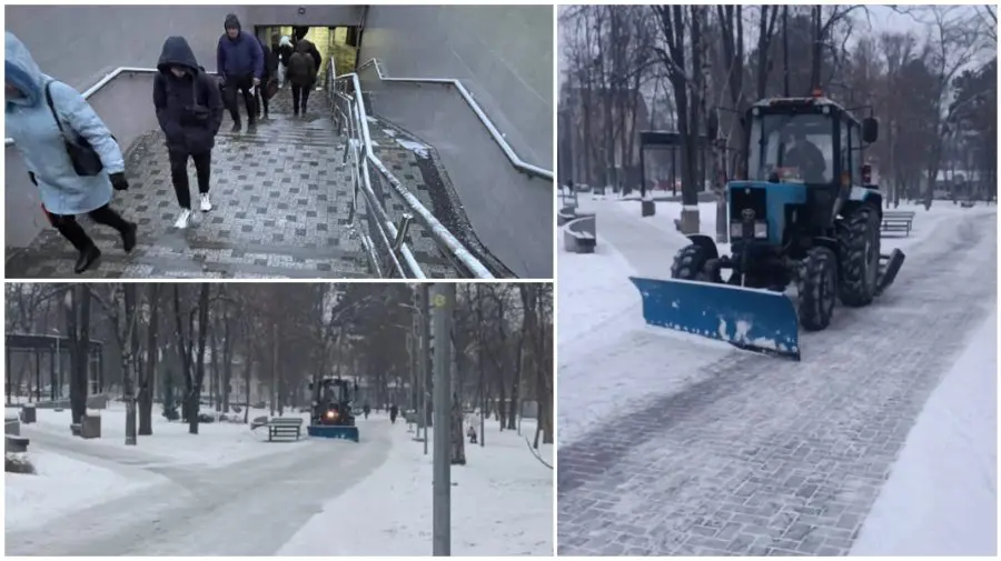 Se circulă în condiții de iarnă în capitală. Serviciile municipale sunt mobilizate, traficul se desfășoară fără blocaje
