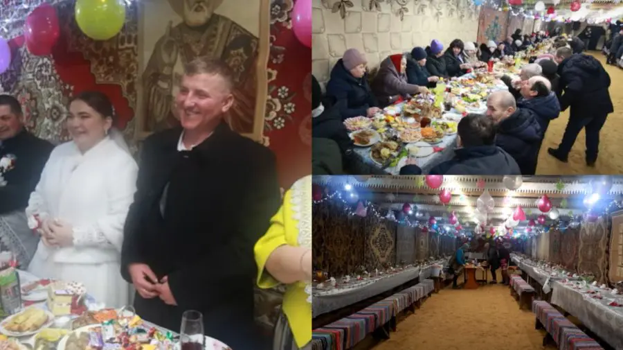VIDEO Nuntă ca acum 20 de ani, în plină iarnă la Ștefan Vodă. Cortul a ținut loc de sală