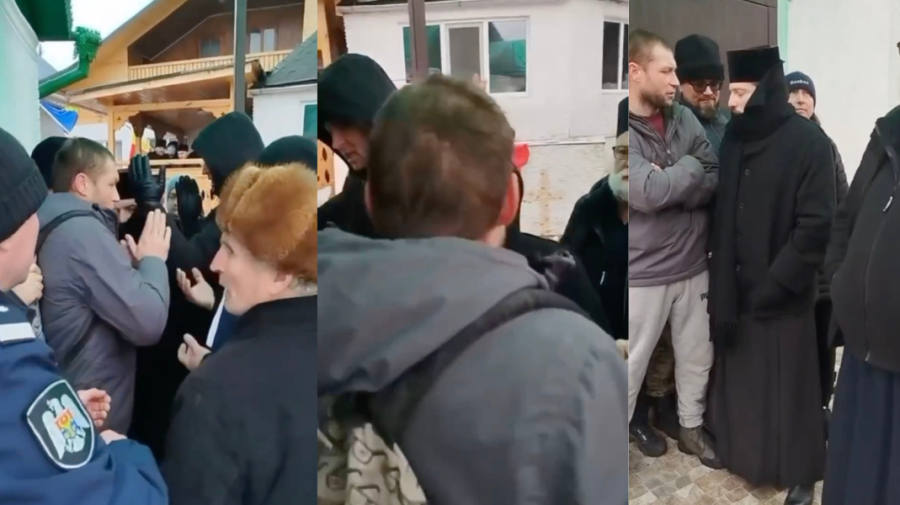 VIDEO Îmbrânceli și acuzații, de dragul lui Dumnezeu, la Dereneu. Creștinii nu pot împărți biserica între Mitropolii