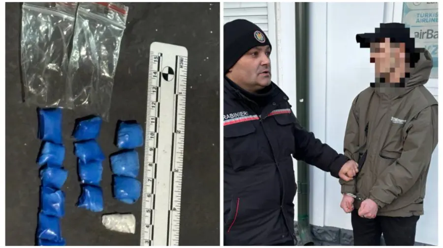 Bărbat reținut în centrul Chișinăului cu substanțe suspecte. Era dat în căutare într-un dosar de droguri