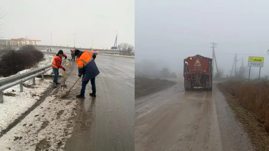 Drumarii, mobilizați pe traseele naționale: Sute de tone de sare și material antiderapant răspândite
