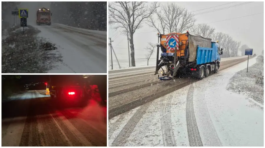 Drumarii, la datorie pe parcursul nopții în nordul, centrul și sudul țării. Traficul se desfășoară în condiții de iarnă