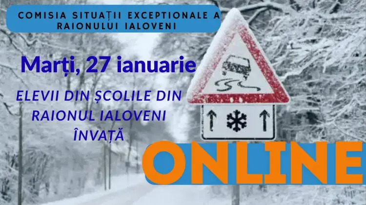 Instituțiile de învățământ din raionul Ialoveni trec în online din cauza vremii periculoase