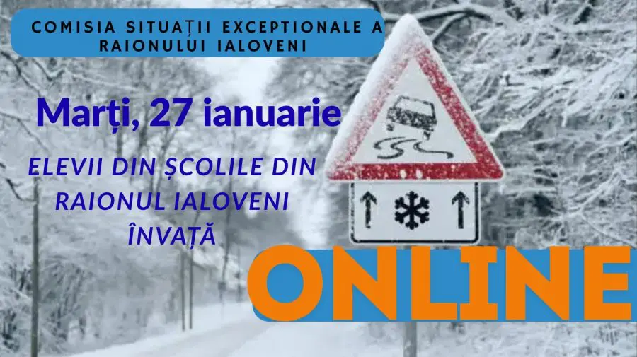 Instituțiile de învățământ din raionul Ialoveni trec în online din cauza vremii periculoase