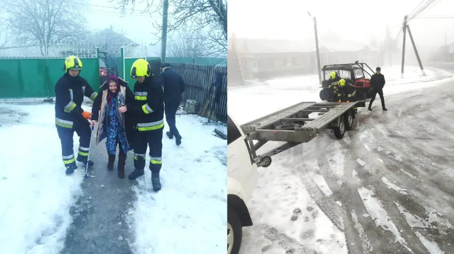 Angajații IGSU, în acțiune: Au ajutat ambulanțele să ajungă la pacienți și au înlăturat copacii căzuți