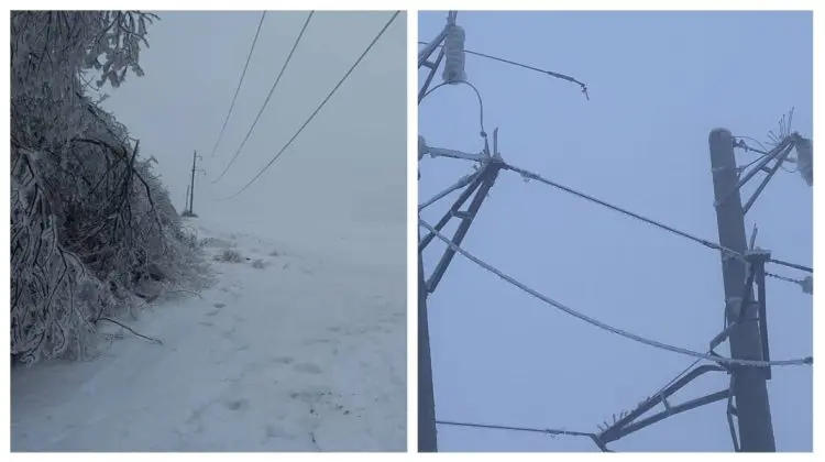 Moldelectrica intervine de urgență la Șoldănești și Florești: Avarii pe liniile electrice din cauza chiciurii
