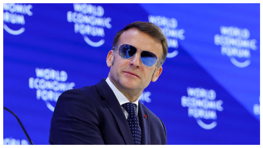 VIDEO Macron, din nou cu ochelari de soare la Davos, vorbește despre o „lume fără reguli”