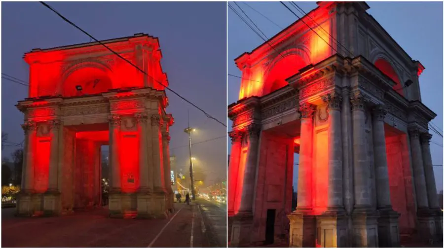Arcul de Triumf îmbracă culoarea norocului. Iluminare specială de Anul Nou Chinezesc