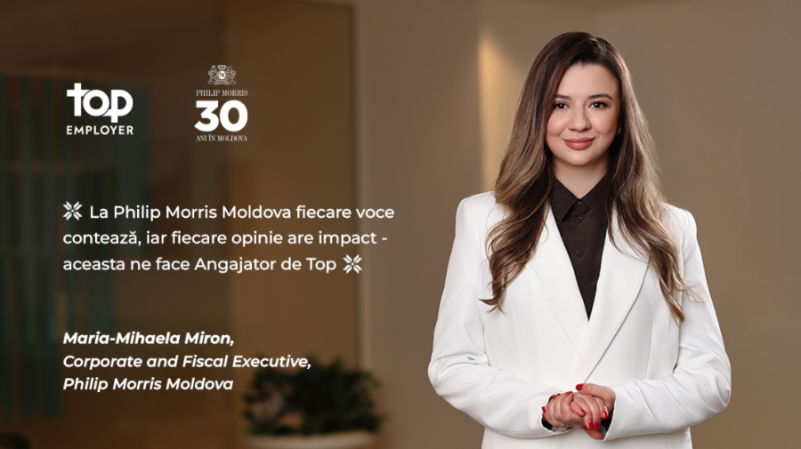 VIDEO Oameni și companii care inspiră: Cum a ajuns Maria-Mihaela Miron să-și construiască o carieră de succes la Philip Morris Moldova