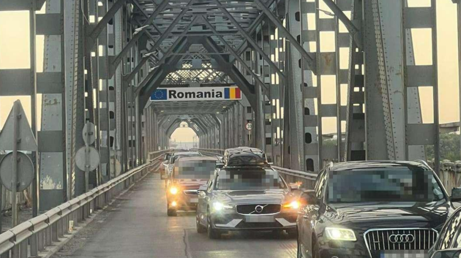 Atenție șoferi: trafic intens către Vama Giurgiu din cauza lucrărilor la Podul Prieteniei