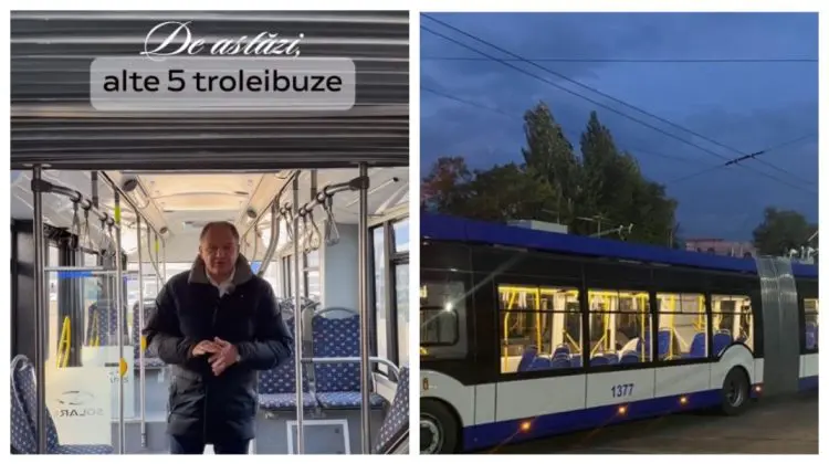 VIDEO Cinci troleibuze articulate sunt puse, de astăzi, pe rutele din Chișinău
