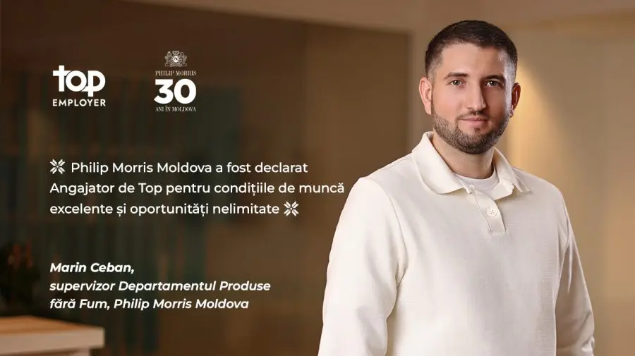 VIDEO Philip Morris Moldova, Angajator de Top pentru a cincea oară. Ce spune Marin Ceban despre parcursul său în companie și investiția în oameni