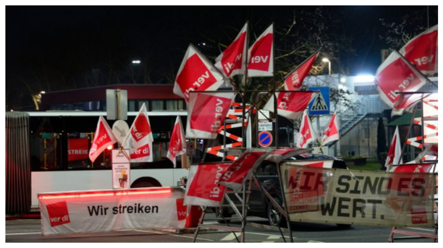 Haos în transportul public german după protestele sindicale