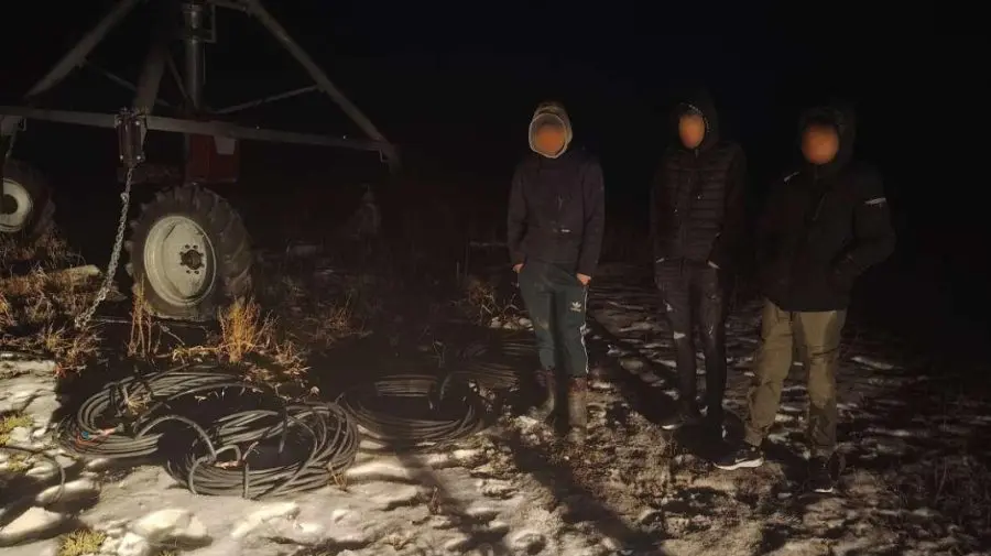 FOTO Furt la frontieră! Tineri, prinși în timp ce tăiau cabluri de la sistemul de irigaţii