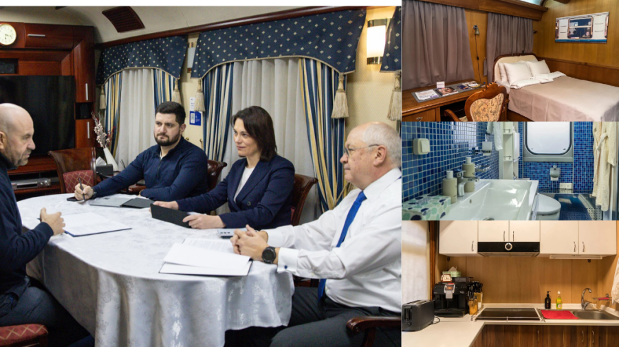 Premierul și miniștrii au plecat la Kiev din Moldova, nu din Polonia! FOTO din „trenul delegațiilor oficiale”