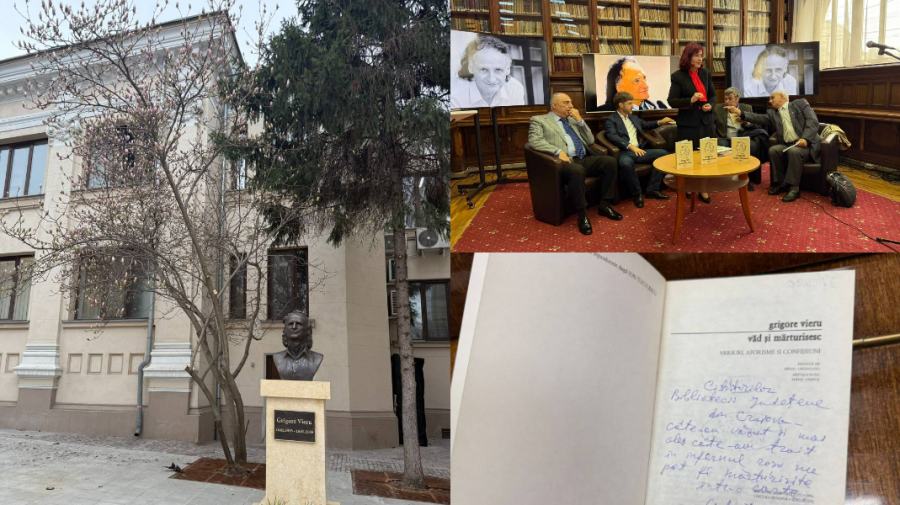 VIDEO Craiova: dezvelirea bustului poetului Grigore Vieru, la 108 ani de la Unirea Basarabiei