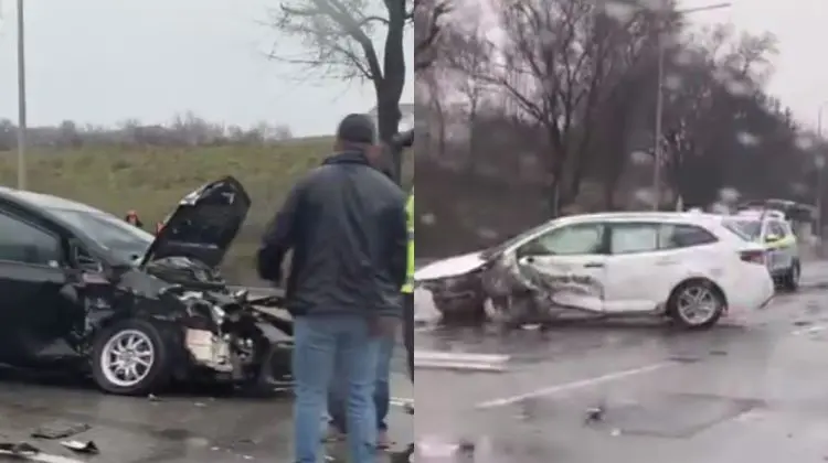 Accident grav la Sîngera: trei mașini implicate și trei persoane transportate la spital