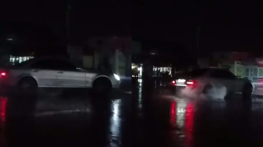 VIDEO Șofer prins făcând drifturi pe stradă, chiar sub ochii carabinierilor