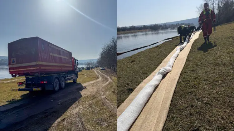 România a trimis specialiști și echipamente în Moldova pentru a curăța Nistrul de petrol