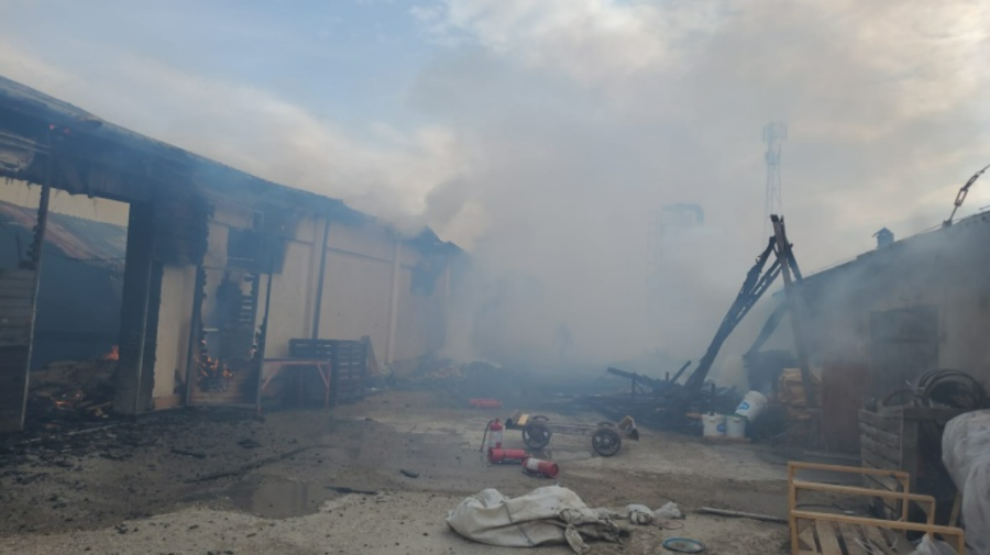 FOTO Mesaje RO-Alert, în urma unui incendiu de proporții la o fabrică din Bacău