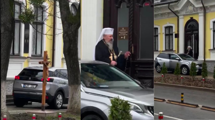 VIDEO Înaltpreasfințitul Petru, filmat cu mașina pe trotuar. Explicația Mitropoliei Basarabiei