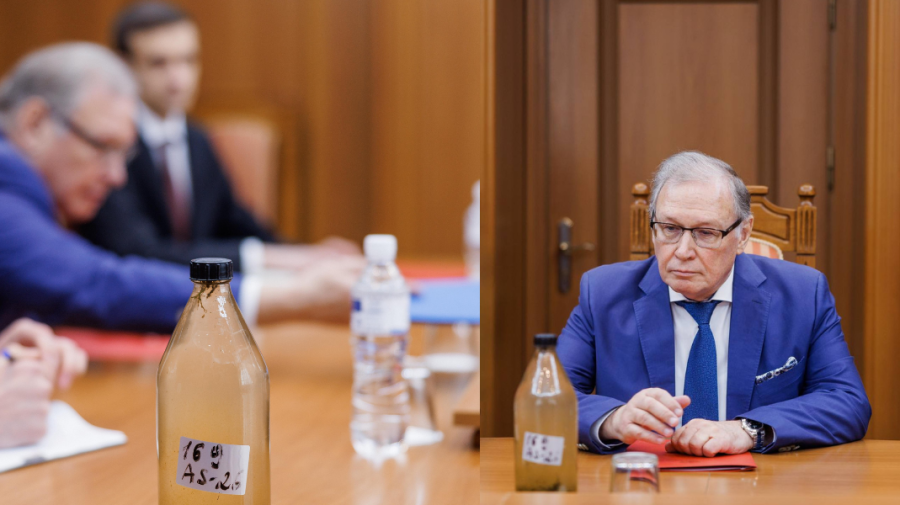 Ozerov a primit notă de protest la MAE, după poluarea Nistrului. I s-au pus pe masă sticle cu apă din Nistru