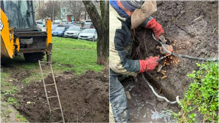 Avarie la o conductă de pe strada Andrei Doga din Capitală. Furnizarea apei nu a fost afectată