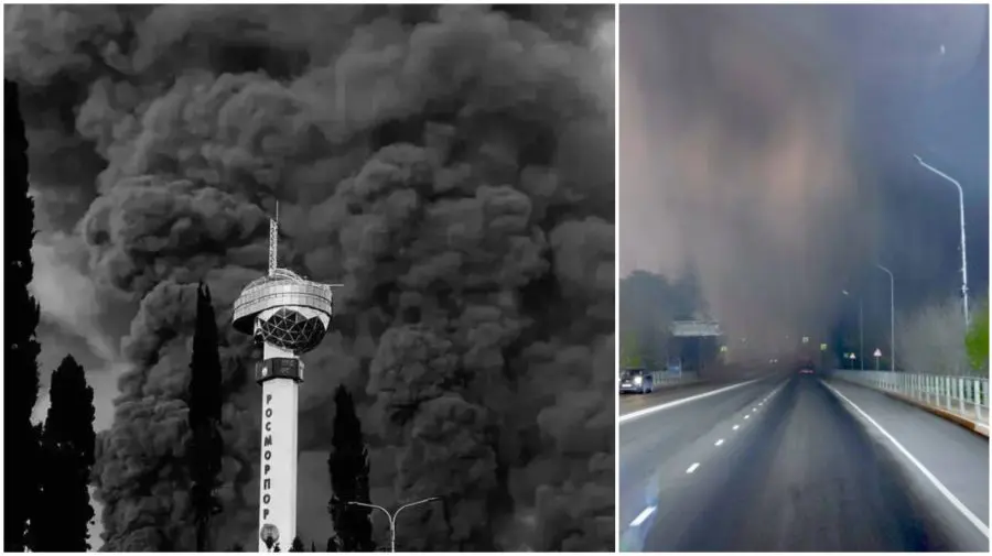 VIDEO „Ploaie de petrol” și aer toxic în sudul Rusiei. Incendiul la rafinăria din Tuapse provoacă o criză ecologică