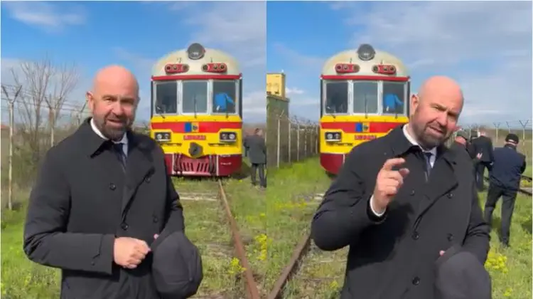 „Un semn foarte bun”. Locomotiva s-a defectat cu oficiali la bord, la inaugurarea căii ferate Cantemir-Fălciu