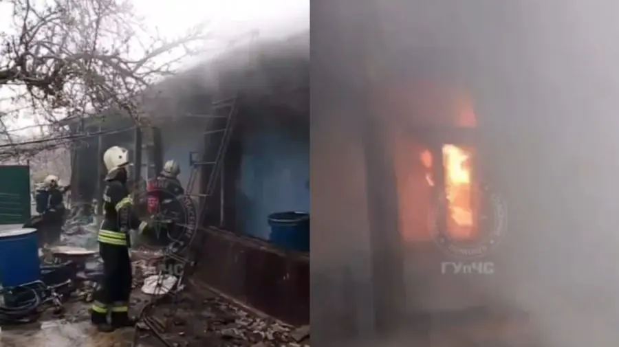 VIDEO Flăcări devastatoare la Varnița: O casă a ars complet