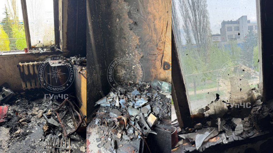 O lumânare lăsată aprinsă a distrus o cameră dintr-un apartament. Stăpânul plecase de acasă