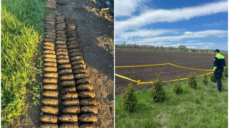 Descoperire periculoasă la Ialoveni: 91 de obuze din al Doilea Război Mondial, găsite pe un teren agricol