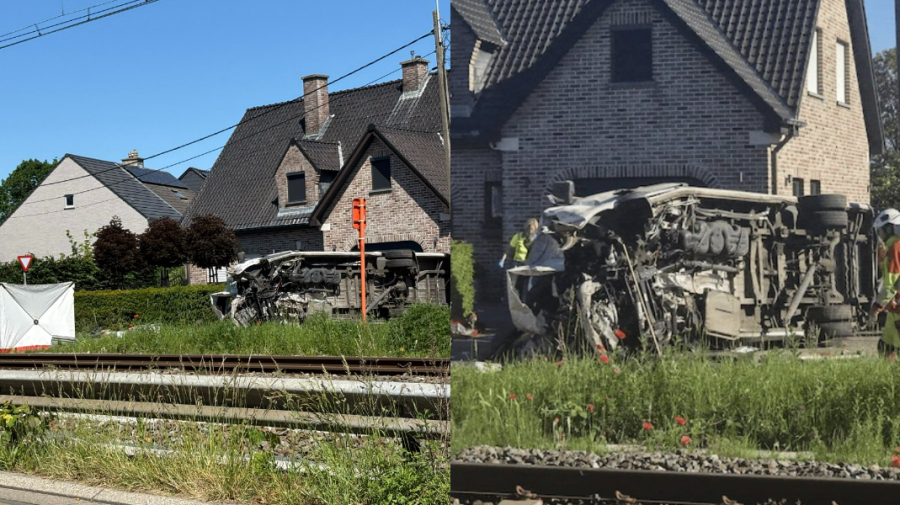 VIDEO Belgia: patru morți, inclusiv doi copii, după coliziunea dintre un microbuz școlar și un tren