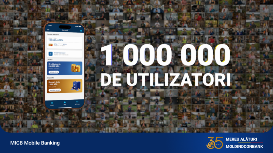 MICB Mobile Banking de la Moldindconbank  — 1 000 000 de utilizatori și o comunitate în continuă creștere