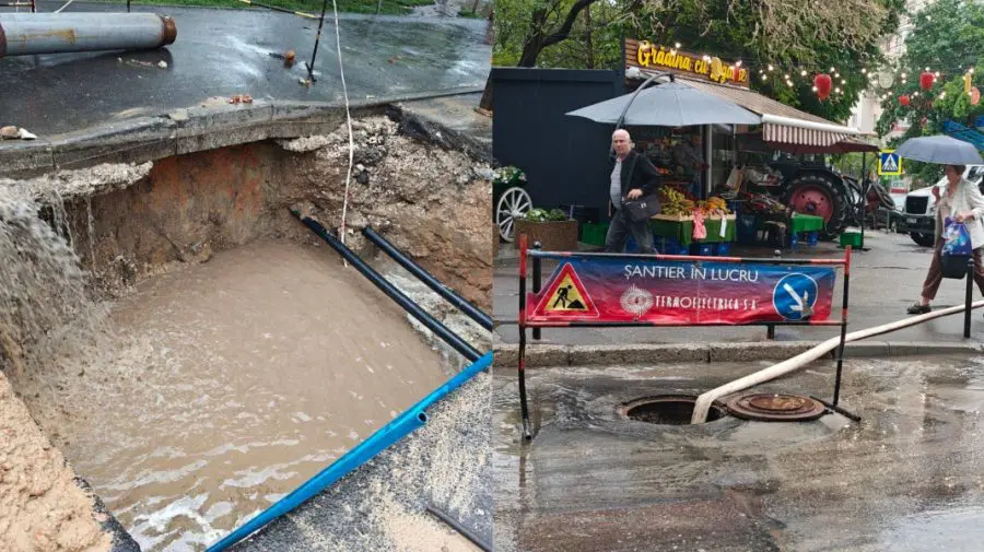 FOTO Din cauza avariei de pe strada N. Testemițanu, volumul de apă de pe strada Inculeț a crescut