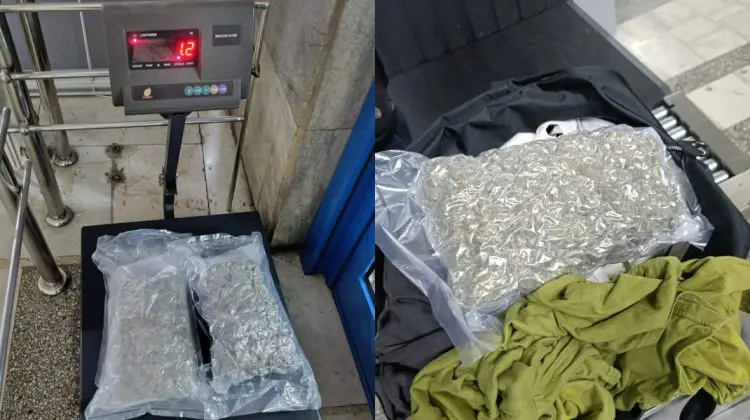 Surpriză la vamă: 1,2 kg de marijuana, descoperită într-o geantă cu haine la Leușeni