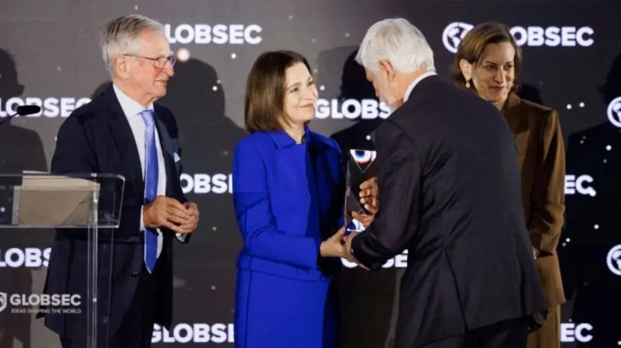 Maia Sandu, premiată la GLOBSEC pentru apărarea democrației sub presiune