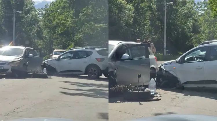 Două mașini s-au lovit grav la Vadul lui Vodă. Imagini VIDEO de la accident