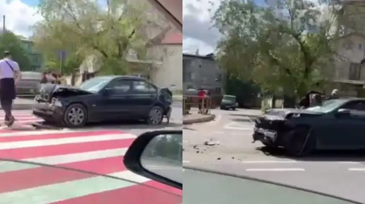 VIDEO Accident în lanț la Vatra pe o trecere de pietoni