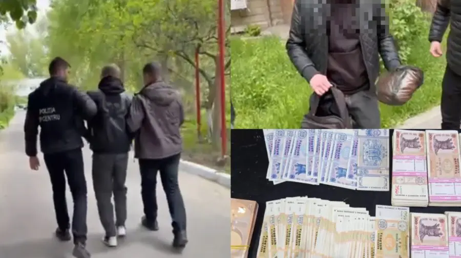 VIDEO Curier într-o rețea de escrocherie de peste 500.000 de lei, prins în flagrant în Chișinău