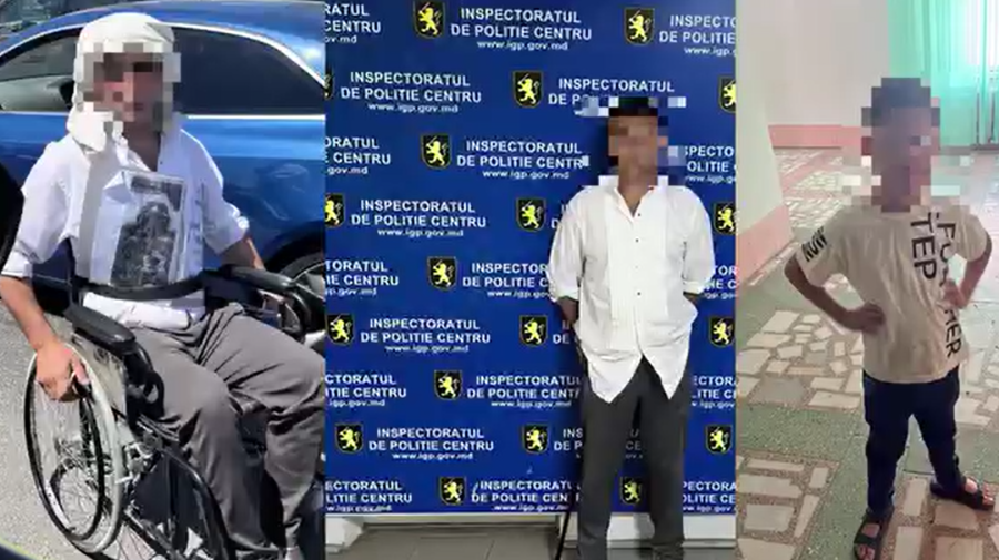 VIDEO Cerșea într-un scaun cu rotile, deși nu avea probleme locomotorii. Un bărbat din Călărași, cercetat de Poliție